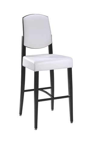 MTS Seating's Poize Black Metal Bar Stool with Upholstered Seat and Back