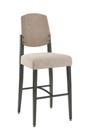 MTS Seating Poize Brown Modern Bar Stool with Wood Back