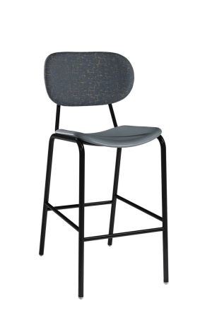MTS Seating's Swing Upholstered Metal Bar Stool with Saddle Seat