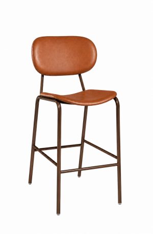 Swing Bronze Barstool with Saddle Color Seat and Back