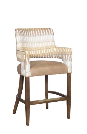 1212-BS Modern Upholstered Counter Height Bar Stool with Arms