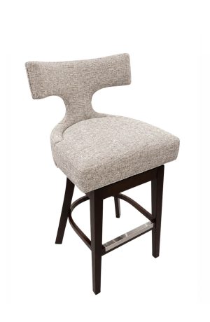 Comfortable Swivel Bar Stool - Upholstered with Back - 95