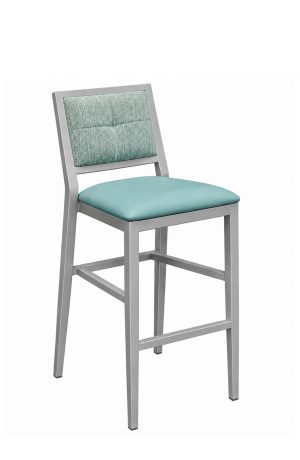 IH Seating's Bexley Silver Metal Bar Stool with Back