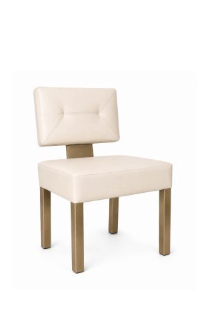 Contract Grade Gold Modern Side Chair with Tufted Back