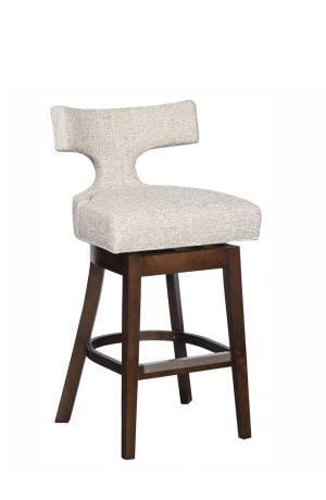 Modern Transitional Upholstered Swivel Wood Bar Stool with Open Back - 95 by Style Upholstering