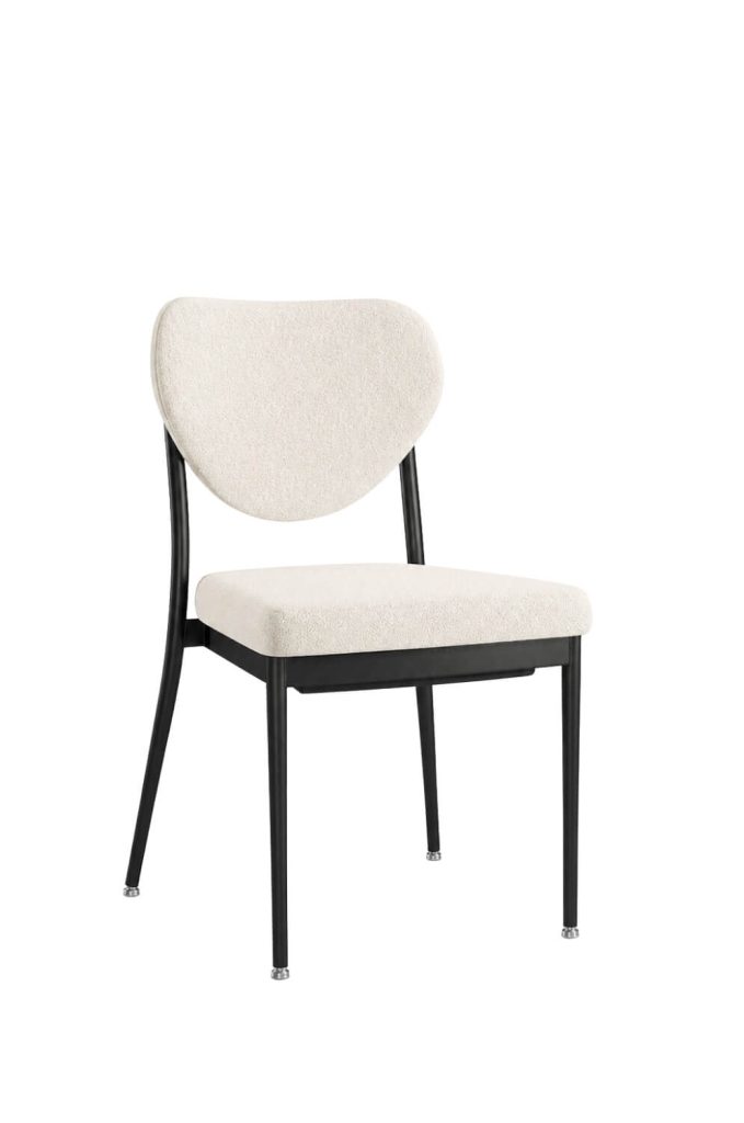 MTS Seating Arlo Black Traditional Chair with White Fabric