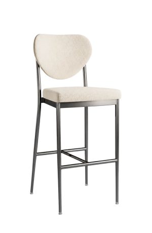 MTS Seating's Arlo Silver Modern Bar Stool with White Seat