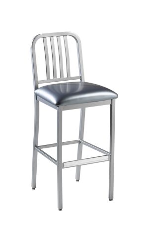 MTS Seating Contemporary Industrial 809 Metal Bar Stool with Back