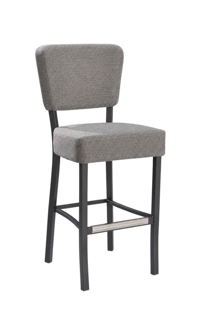 MTS Seating's Gray Bar Stool Upholstered - Dine Focus
