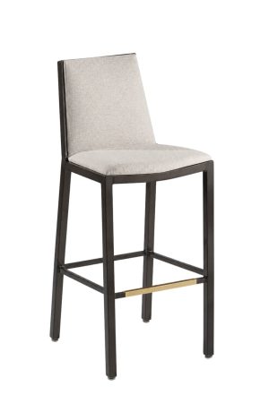 MTS Seating Micah Beige Upholstered Traditional Bar Stool with Back