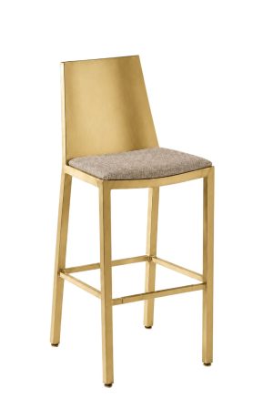 MTS Seating's Micah Gold Modern Bar Stool with High Back