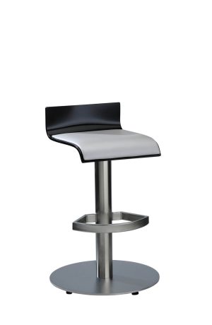 MTS Seating's Moderne Upholstered Pedestal Low Back Swivel Bar Stool