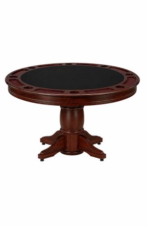 Round Wood Poker Table in Black Felt - Darafeev - Algonquin