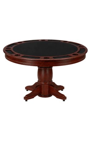 Round Wood Poker Table in Black Felt - Darafeev - Algonquin