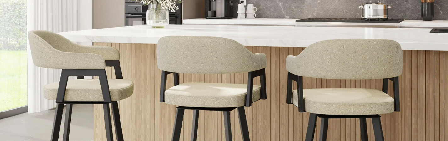 Featuring the Carmen Swivel Stools by Amisco