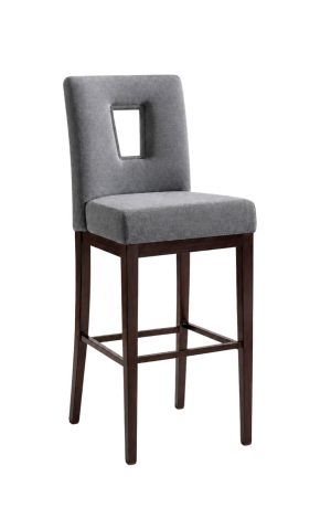 Contract grade bar stool modern upholstered back and seat - Portia - IH Seating