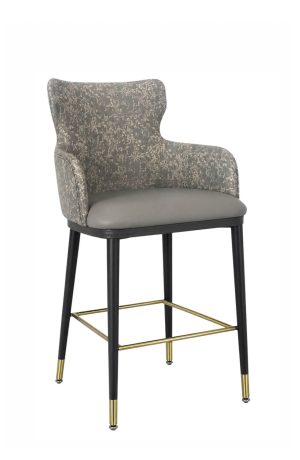 Modern upholstered contract grade bar stools with arms - Delano - IH Seating