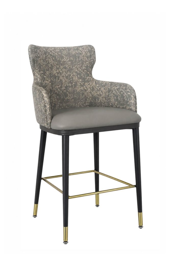 Modern upholstered contract grade bar stools with arms - Delano - IH Seating