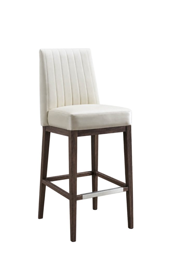 Upholstered Contract Grade Bar Stool with Vertical Quilted Back - Valora - IH Seating