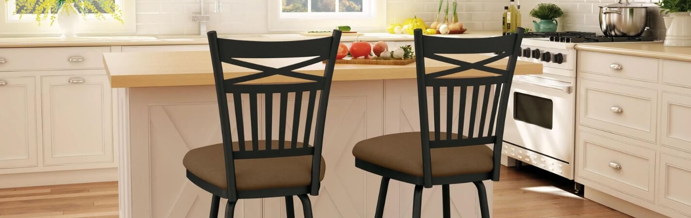 Featuring the Garden swivel stools by Amisco