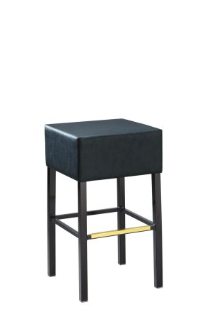 Black Backless Bar Stool with Square Deep Seat and Metal Legs - MTS Seating - 919-DDES