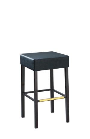 Black Backless Bar Stool with Square Thick Seat and Metal Legs - MTS Seating - 919-DES