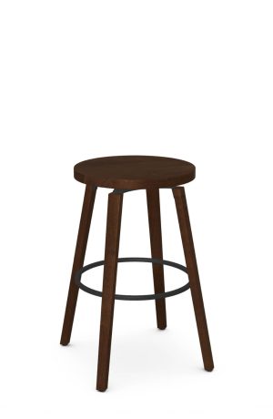 Dark Cherry Backless Swivel Bar Stool - Walden - Rumcherry