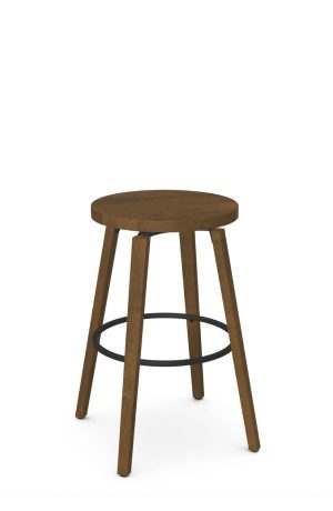 Light Brown Backless Swivel Bar Stool - Walden - Amisco - Tiramisu