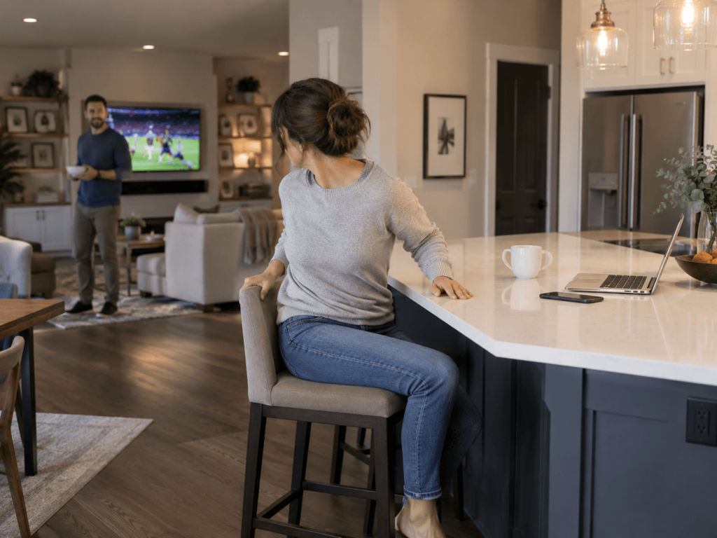 Non-swivel bar stools prevent you from easily rotating behind you