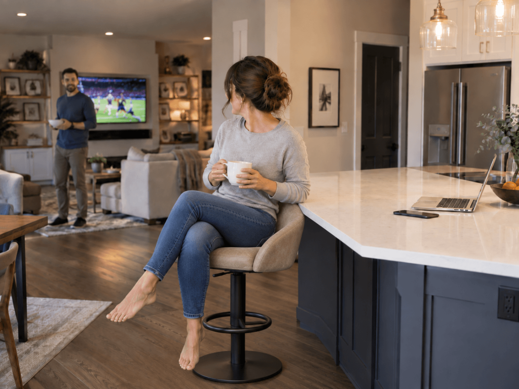 Swivel bar stools allow you to easily swivel around to see someone
