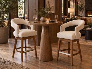 Featuring the 17-SWBS Bar Stools by STYLE UPHOLSTERING