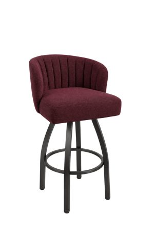 Classic Red Swivel Bar Stool - Quilted Back - Low Back - Trendler - T199