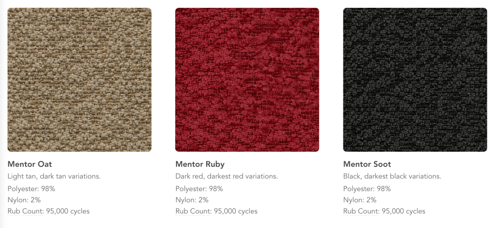 Performance fabrics for waiting rooms