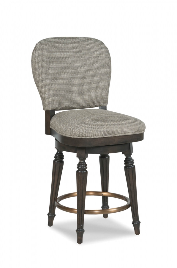 Fairfield's Quincy Comfortable Upholstered Wood Swivel Bar Stool