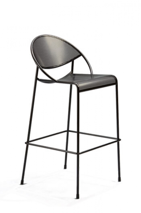 New Hula Outdoor Bar Stool with Back in Black (more colors available)