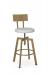 Amisco's Architect Industrial Modern Gold Swivel Adjustable Bar Stool with Gray Seat Cushion