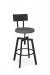 Amisco's Architect Black Swivel Industrial Bar Stool with Gray Seat