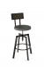 Amisco Architect Screw Stool with Metal Backrest and Fabric Seating