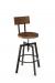 Amisco Architect Screw Stool with Distressed Wood Seat and Backrest