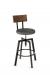 Amisco Architect Screw Stool with Wood Backrest and Metal Frame