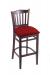 Holland's Hampton 3120 Wooden Barstool in Dark Cherry Wood Finish and Red Fabric Seat