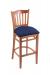 Holland's Hampton 3120 Wooden Barstool in Medium Wood Finish and Blue Fabric Seat