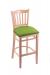 Holland's Hampton 3120 Wooden Barstool in Natural Wood Finish and Green Vinyl Seat