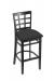 Holland's Hampton 3130 Barstool with Back in Black Wood and Black Seat Cushion