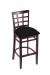 Holland's Hampton 3130 Barstool with Back in Dark Cherry Wood and Black Seat Cushion