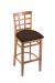 Holland's Hampton 3130 Barstool with Back in Medium Wood and Brown Seat Cushion