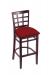 Holland's Hampton 3130 Barstool with Back in Dark Cherry Wood and Red Seat Cushion