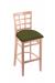 Holland's Hampton 3130 Barstool with Back in Natural Wood and Green Seat Cushion