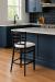Holland's 3130 Hampton Black Wood Bar Stool in Modern Blue Kitchen