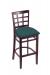 Holland's Hampton 3130 Barstool with Back in Dark Cherry Wood and Teal Seat Cushion